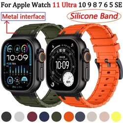 Soft Silicone Strap for Apple Watch Series Ultra 3 2 49mm/45mm 46mm 44mm 40 41mm Sport Bracelet iWatch 11 10 9 8 7 6 5 SE 3 Band