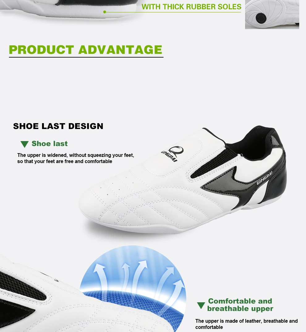 Weiße atmungsaktive Taekwondo-Schuhe, Karate, Kung Fu, Wrestling, Kampfsportschuhe, Erwachsene, Kinder, rutschfeste, weiche Oxford-Sohlen, Turnschuhe – Detail 5