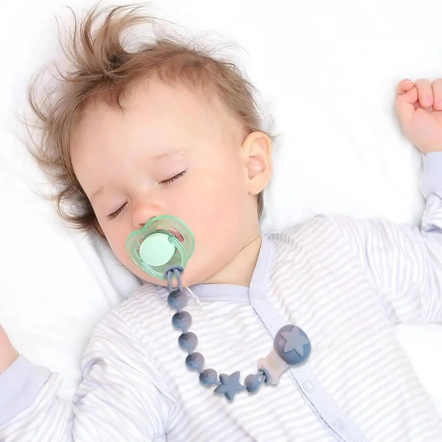 1PCS Promotional Food Grade Pacifier Hold Nipple Clips Chupetas Silicone Baby Pacifier Chain