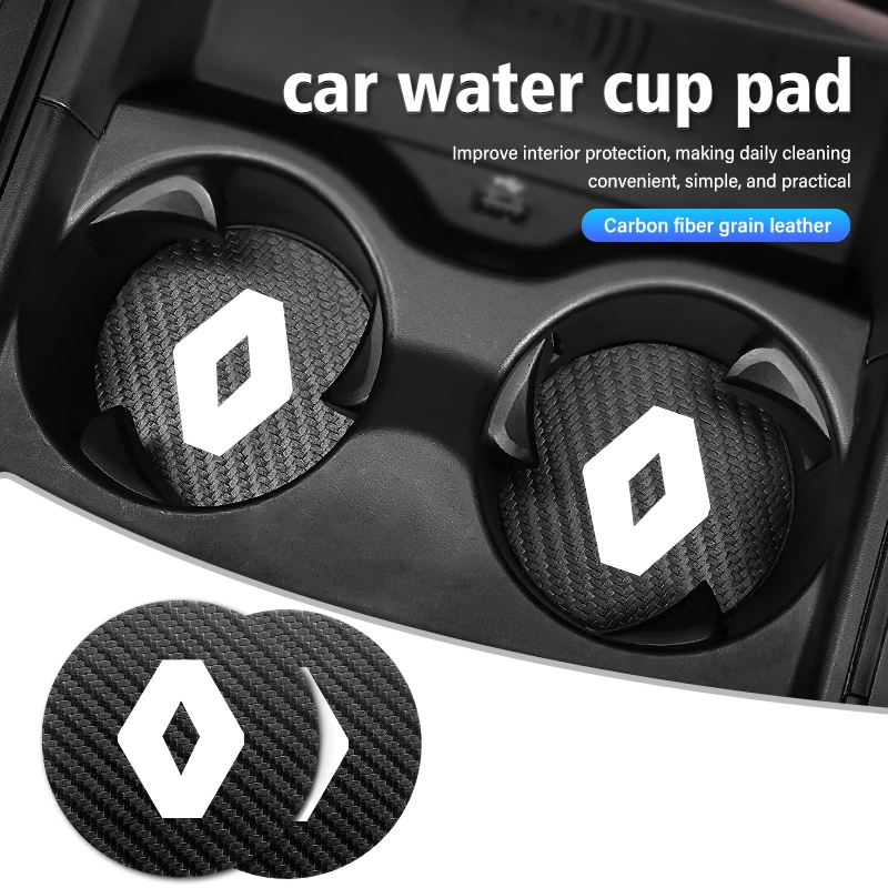 2pcs Car Water Cup Holder Mat Anti Slip Insert Coasters Pads For Renaul Koleos Kadjar Scenic Megane Sandero Grand Sill