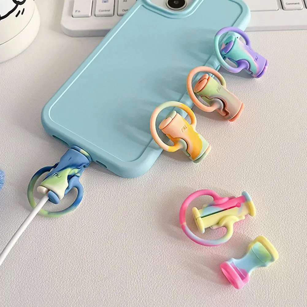 Cable Protector Cover Cute Bow Data Line Protective Sleeve for Mobile Cell Phone USB Charger Cord Winder Protection Accessories