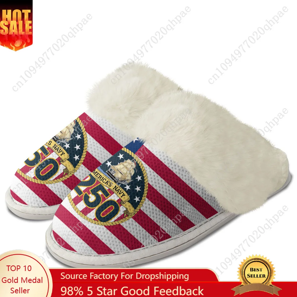 

Плюшевые тапочки на 250-летие США, сохраняющие тепло обувь, мужские и женские домашние хлопковые легкие термостойкие тапочки по индивидуальному заказу