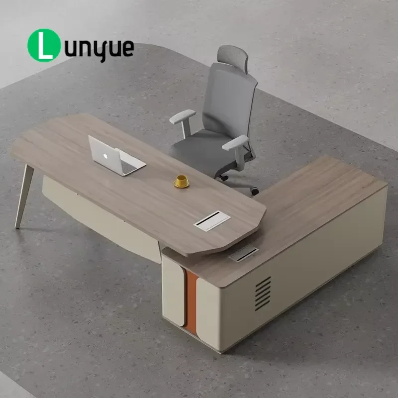 Modern Simple Single Desk and Chair Set Light Luxury Office Furniture for Manager Administrative Workstation Ergonomic Design