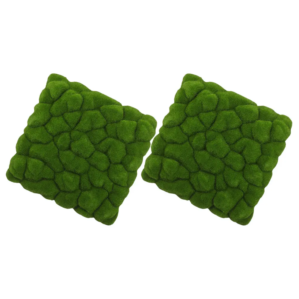 

2Pcs Artificial Moss Board Green Wall Decor Flocking Panel DIY Landscape Garden Plants Background Look