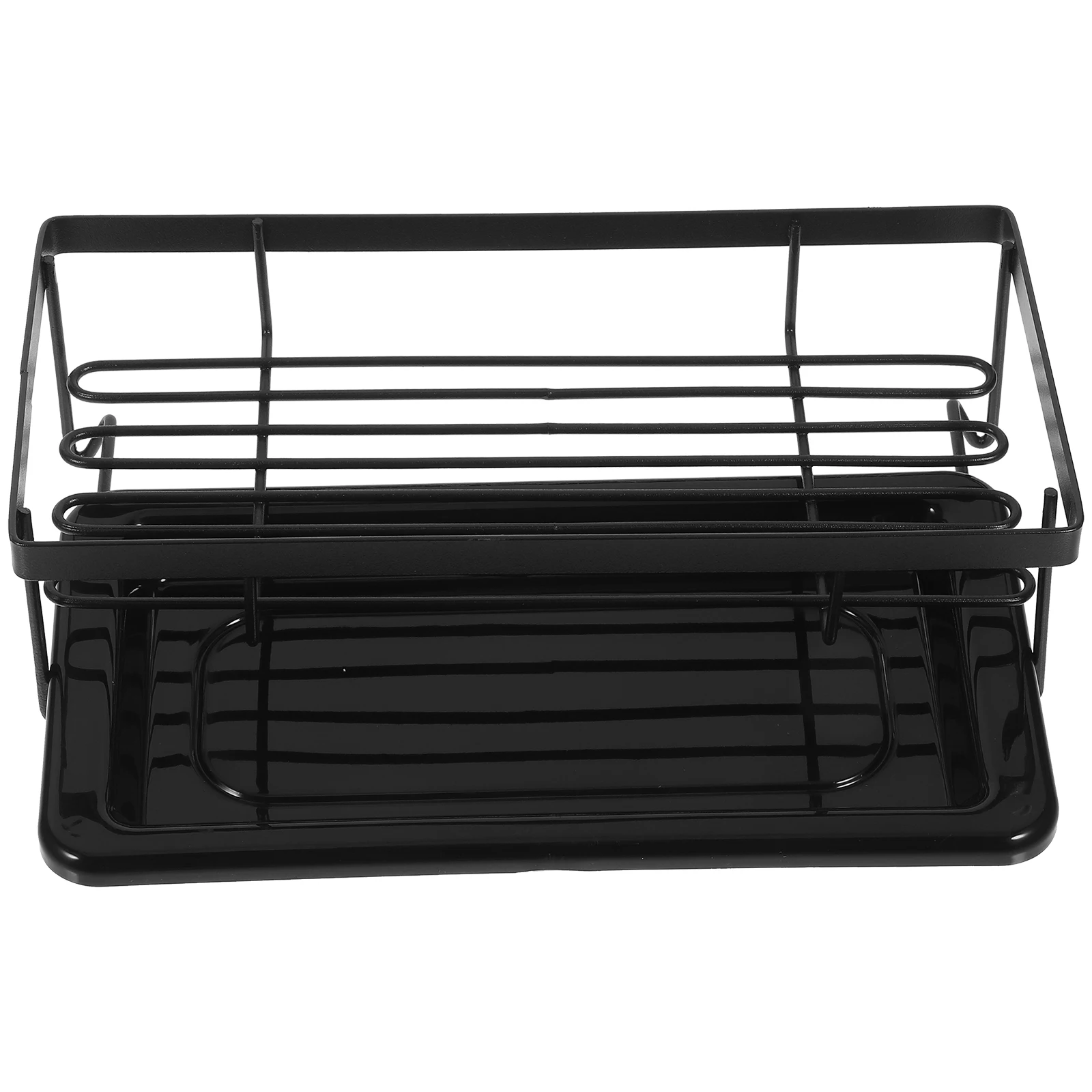 

Kitchen Sink Holder Black Countertop Drain Rack Dishcloth Organizer Sturdy Metal Kitchen Sponge Holder Facility
