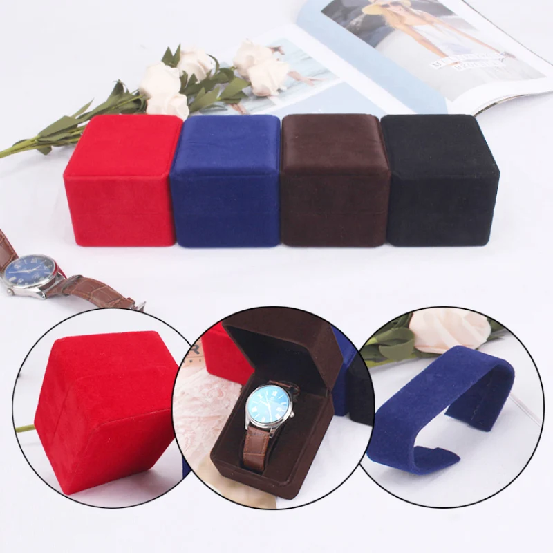 Fashion Flannelette Watch Box Case Holder Organizer Watches Display Box Bracelet Wristwatch Boxes Storage for Woman Man Gifts