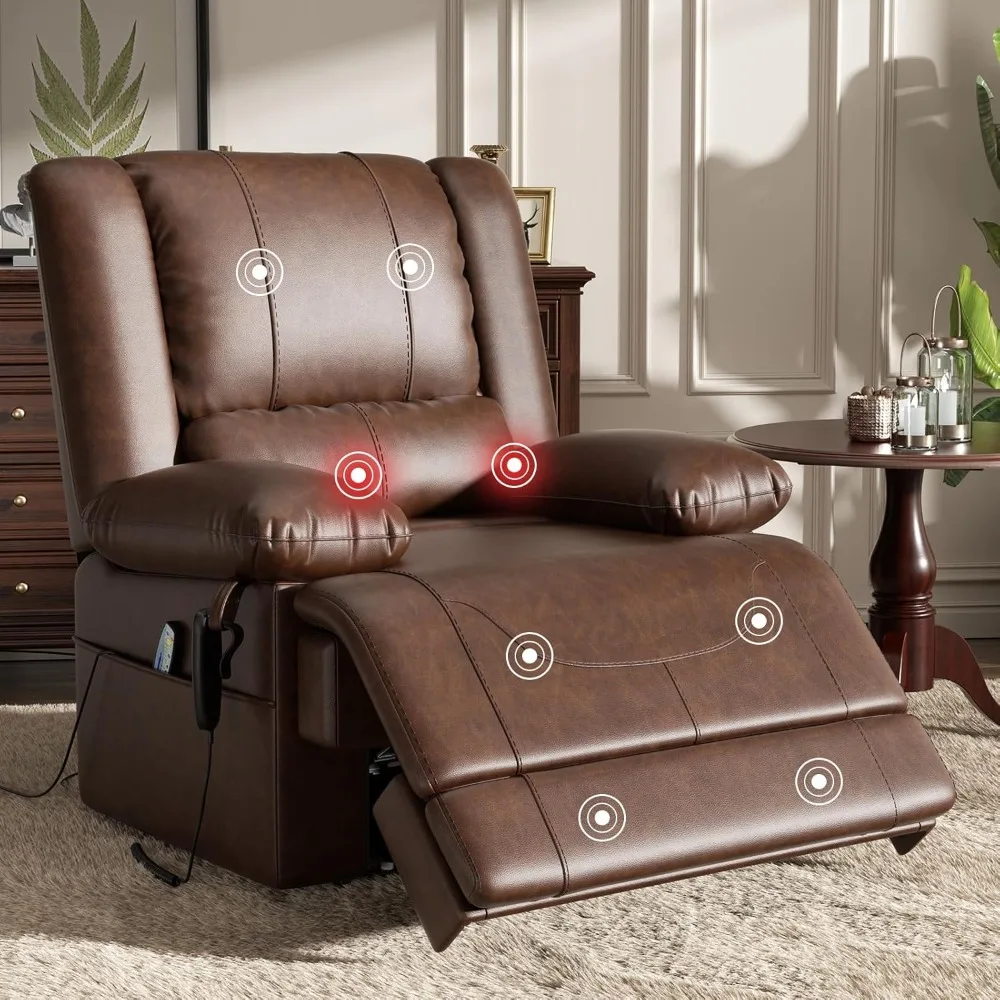 Dual Motor Electric Lift Recliner Sofa, Ergonomic,Massage Chair  Heating Function, USB Port,45-180 Degrees Arbitrary Adjustment