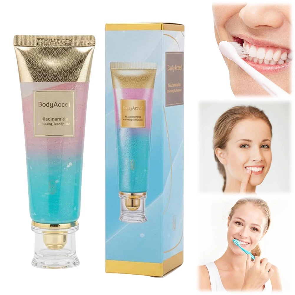 100G Niacinamide Whitening Toothpaste with Natural Gentle Care Fluoride Free Toothpaste Freshens Breath for Sensitive Teeth