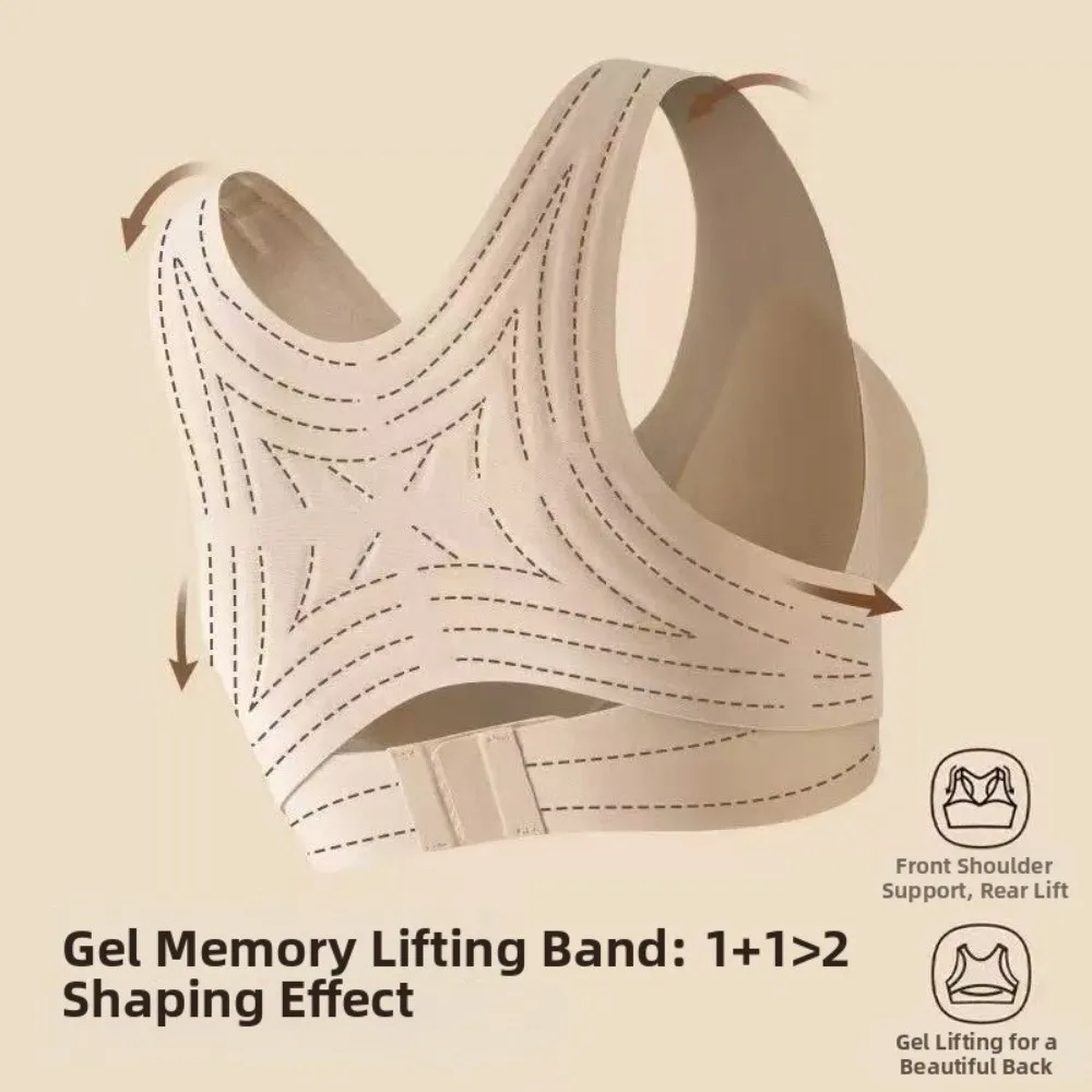 

Posture Corrector Seamless Push Up Bra Anti-sagging Shockproof Gathered Wireless Bra Cross Back Lingerie Underwear Women