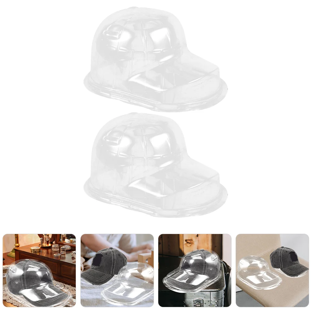 

2 Pcs Baseball Cap Display Stand Shaper Holder Shop Hat Storage Rack Football Case