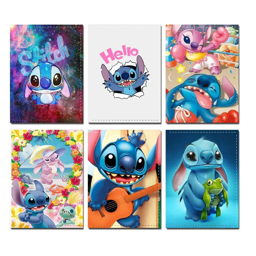 Disney boy girl carton New Stitch Cartoon PU Passport Case wallet Student ID card Holder coin bag