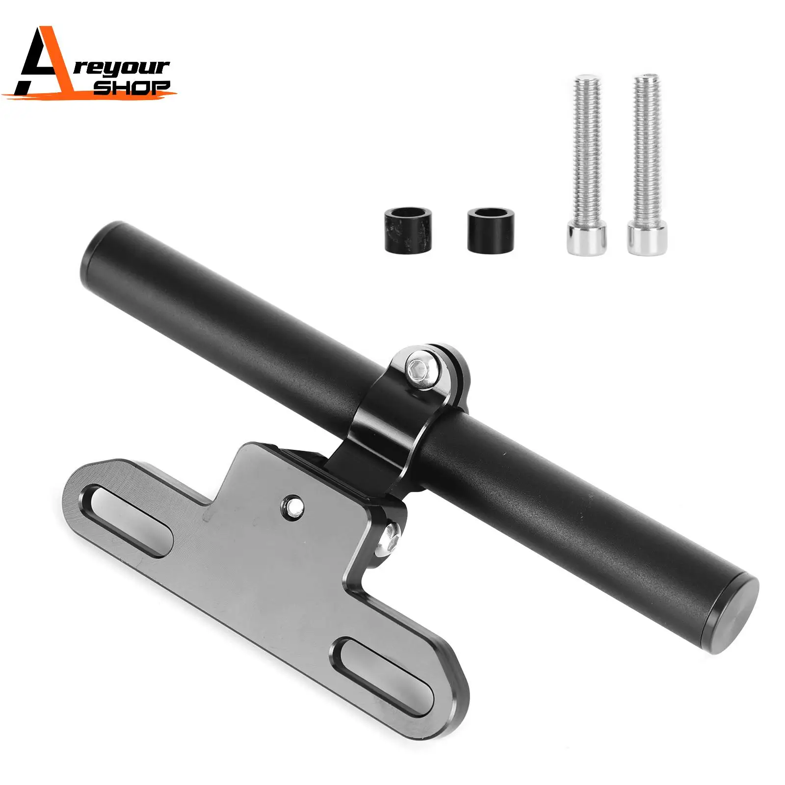 

Gps Extension Bracket Phone Bracket 22Mm Universal Black for Motocycle Motobike