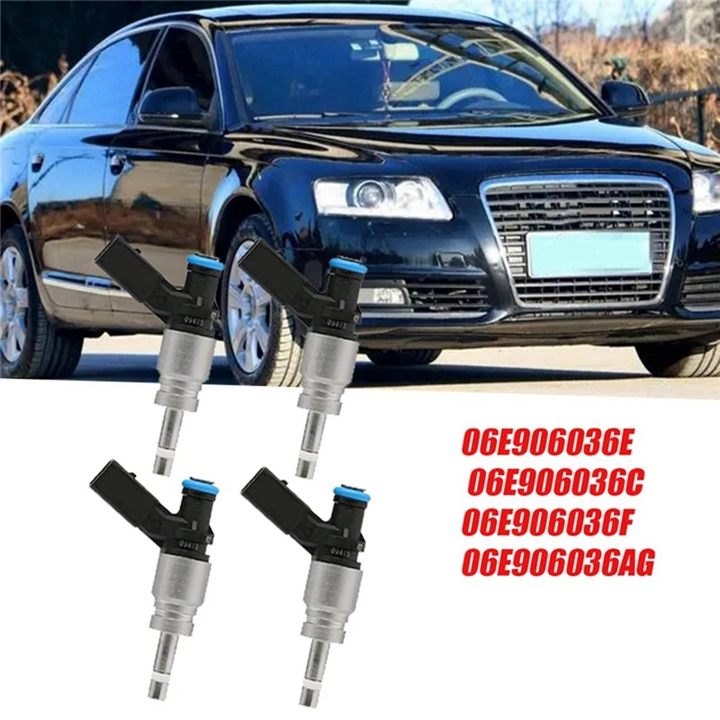 4Pcs Fuel Injector Nozzle 06E906036F 06E906036E For  Q5 A4 A5 A6 3.2L V6 A8 S8 3.2L 5.2L 06E906036C 06E906036AF