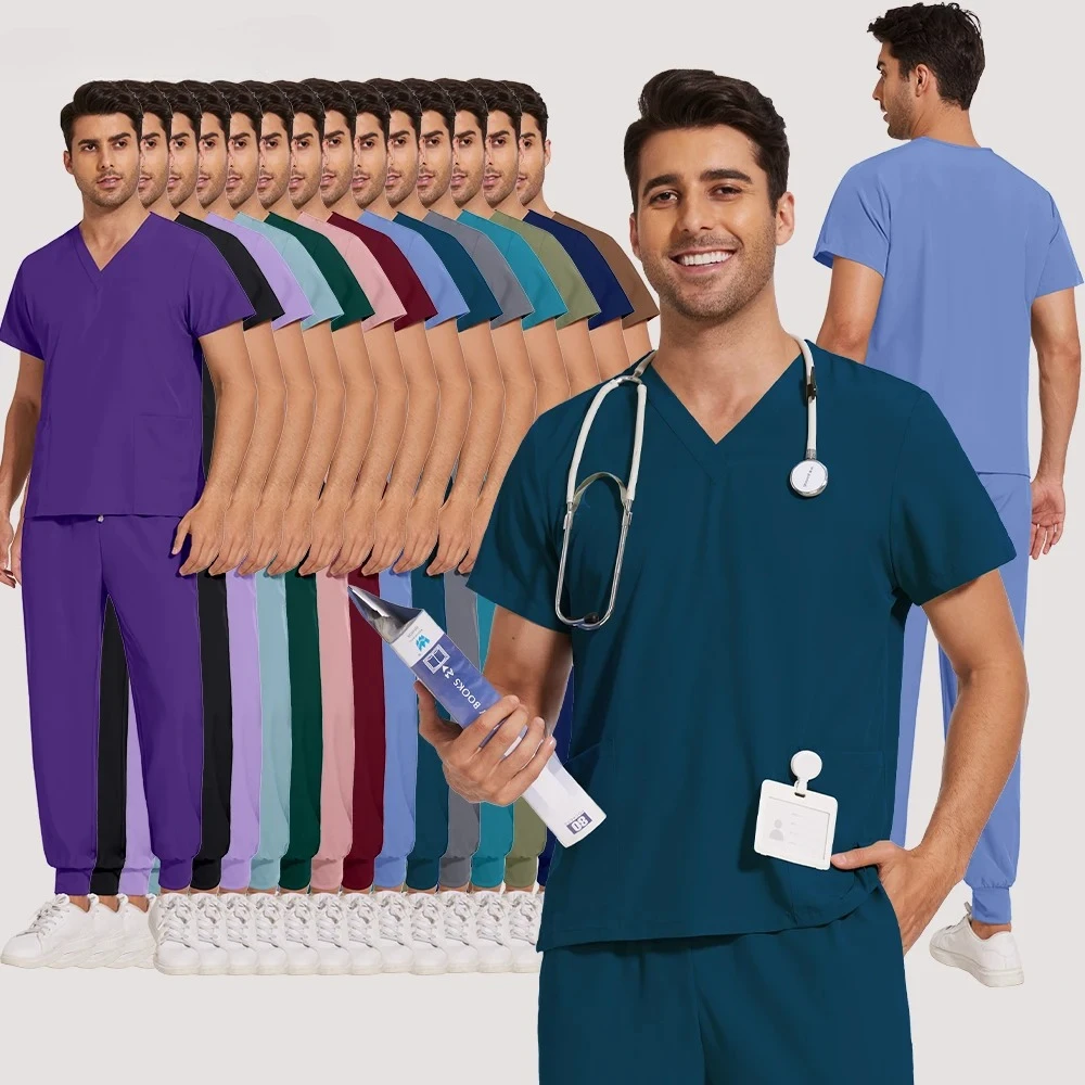 

S-2XL Топ для кормления + штаны для бега, рабочий костюм для салона красоты, мягкий медицинский хирургический скраб, комплект для женщин и мужчин, рабочая униформа, лабораторный набор