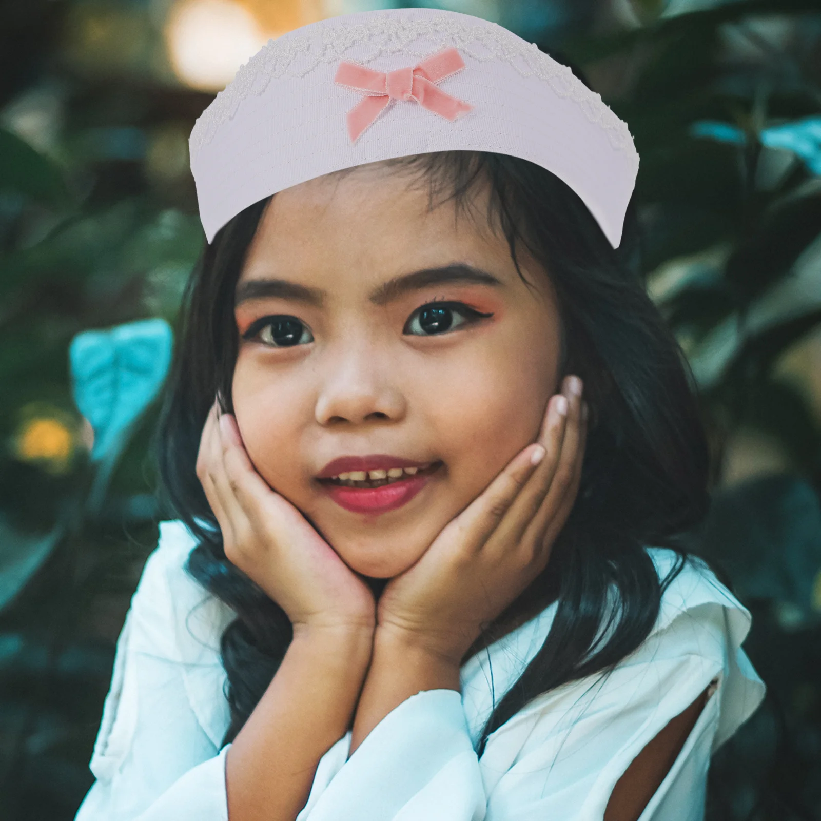 

Attractive Lace Bowknot Sailor Hat Nautical Theme Women Hat Elegant Fashionable Party Decor Accessory Bowknot Sailor Cap