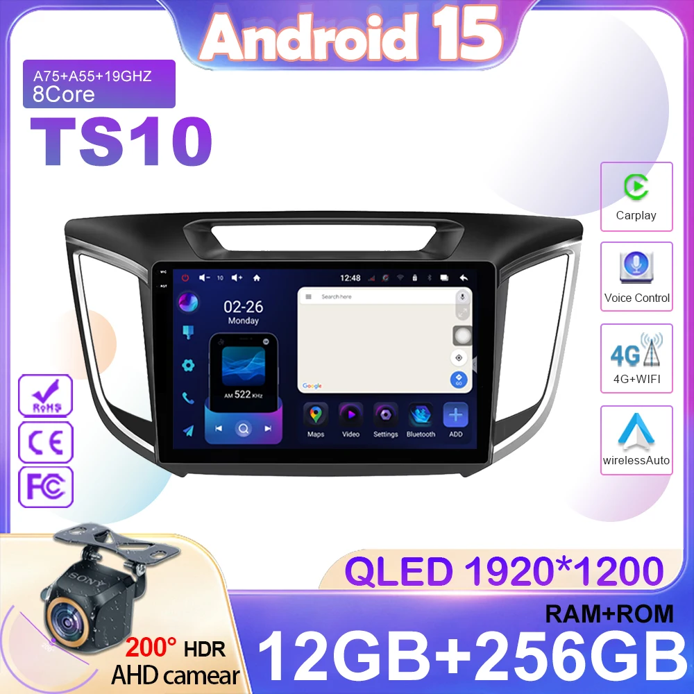 

Car Radio For Hyundai Creta IX25 2016 - 2018 Navigation GPS Android Auto Stereo Multimedia Player 5G Wifi BT No 2din DVD Carplay