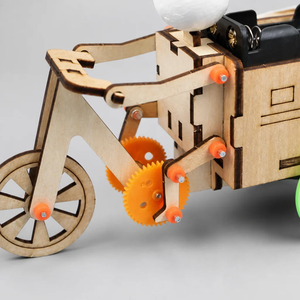 Wooden DIY Tricycle Model STEM Science Kits for Kids Physics Learning Educational Toy Manual Assembly School Teaching Aids