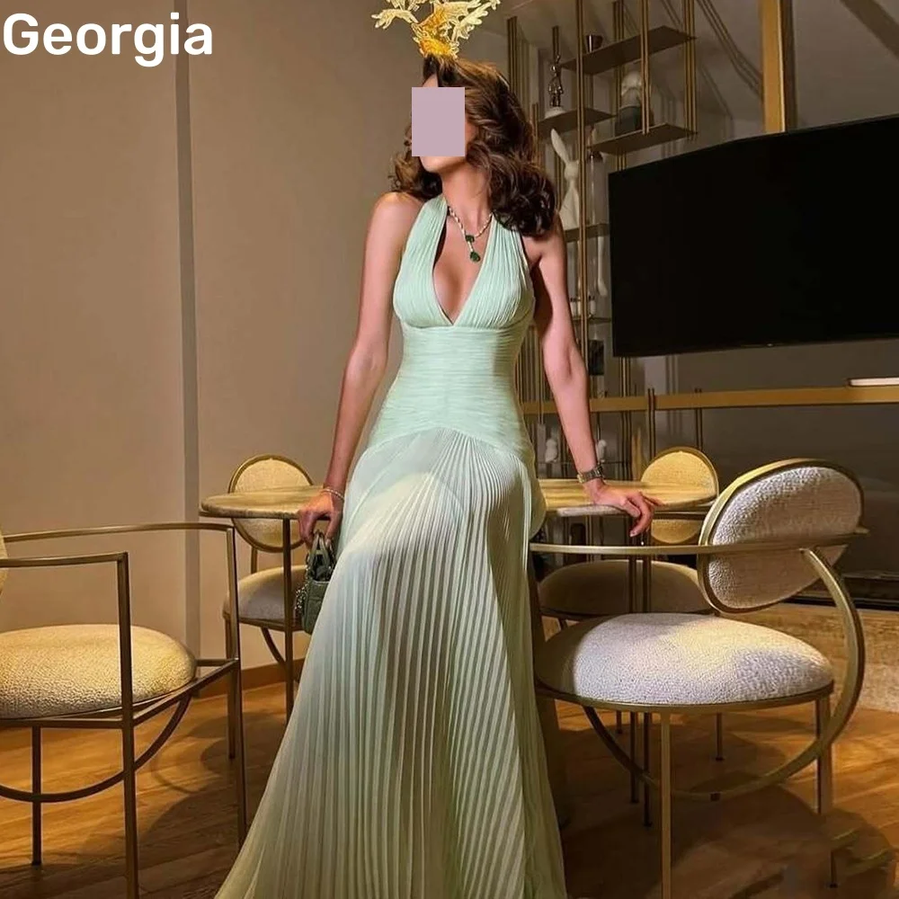 تخصيص الرسن فستان سهرة أنيق ألف خط الطابق طول فستان حفلات الزفاف سستة حتى بلا أكمام كشكش فساتين عيد ميلاد Luxu #2