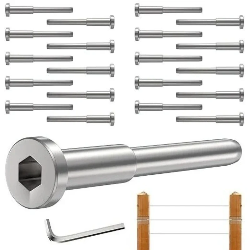10Pcs 1/8 Inch Stainless Steel Invisible Swage Stud End, Cable Railing Threaded Receiver End Fitting for Wood & Metal Deck Stair