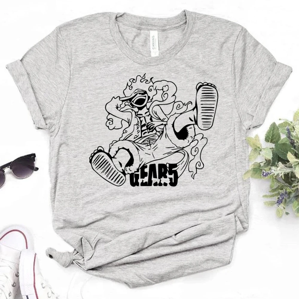 Japanese Anime Luffy Gear 5 T Shirt Women Y2k 2000s Cartoon Tshirt Unisex 90s T-shirt Harajuku Streetwear Graphic Clothes Goth