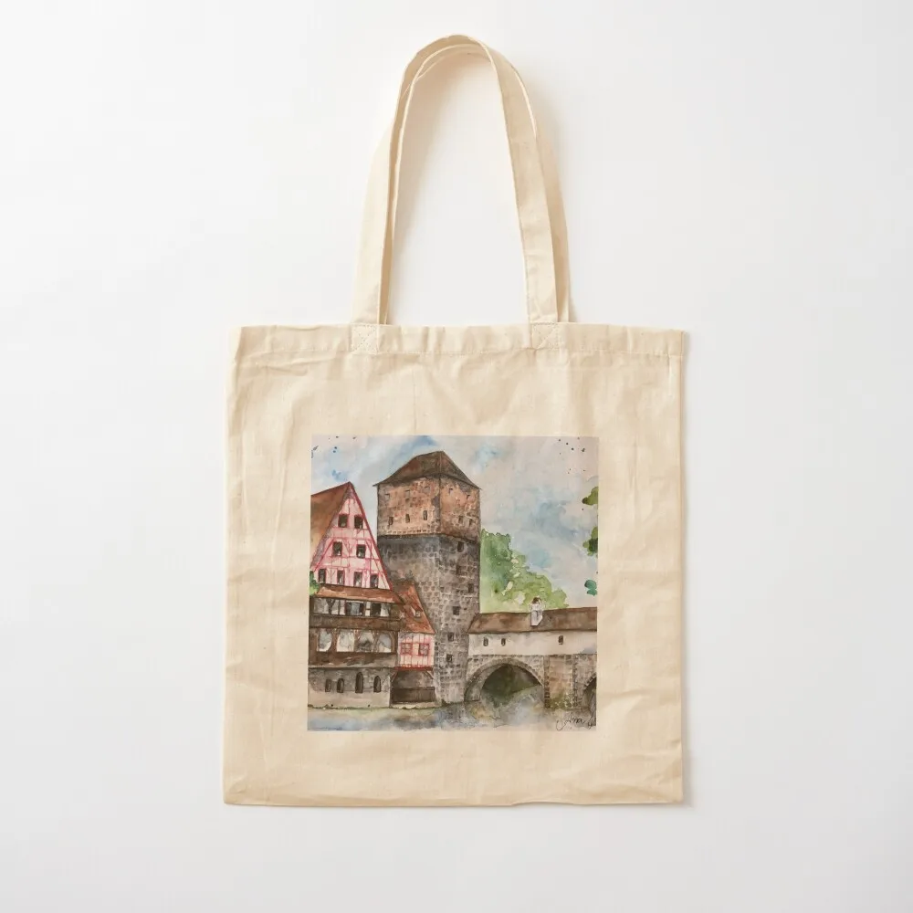 حقيبة يد من Nürnberg حقيبة تسوق قماشية محمولة حقيبة تسوق جامعية للمتسوقين قماش نسائي