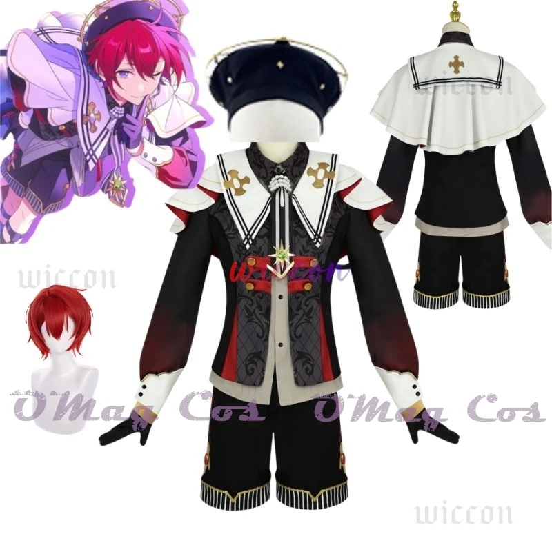 

Game Ensemble Stars Suou Tsukasa Cosplay Fallen Angels Costume New ES Knight Suou Tsukasa Fallen Angel Cos Uniform Hat Wig Suits