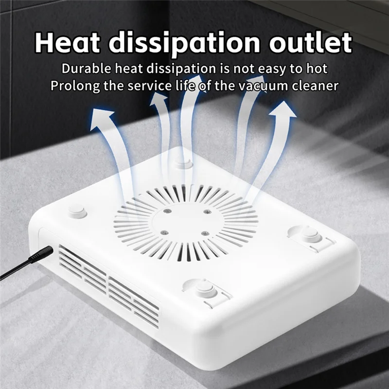 B58B-Hand Pillow Included Professional Nail Dust Collector For Acrylic Nails- Brushless Vacuum Cleaner With 2 Filters 5-Speed Tu