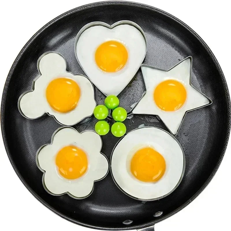 1-3pcs Premium Stainless Steel Heart-Shaped Fried Egg Mold-Ideal Omelette Ring & Must-Have Kitchen Accessory Gadget accessories
