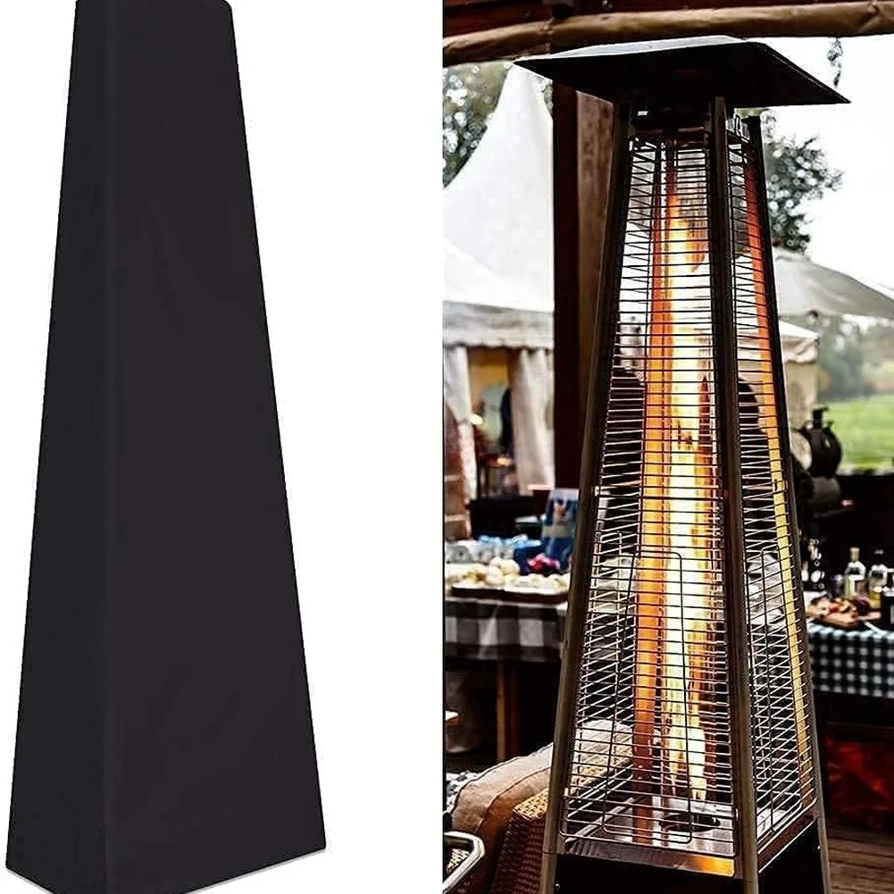 87 Inch Tall Outdoor Patio Heater Cover Waterproof - 420D Oxford Cloth Black Rain Snow 53x61x221cm 87 Inch Tall