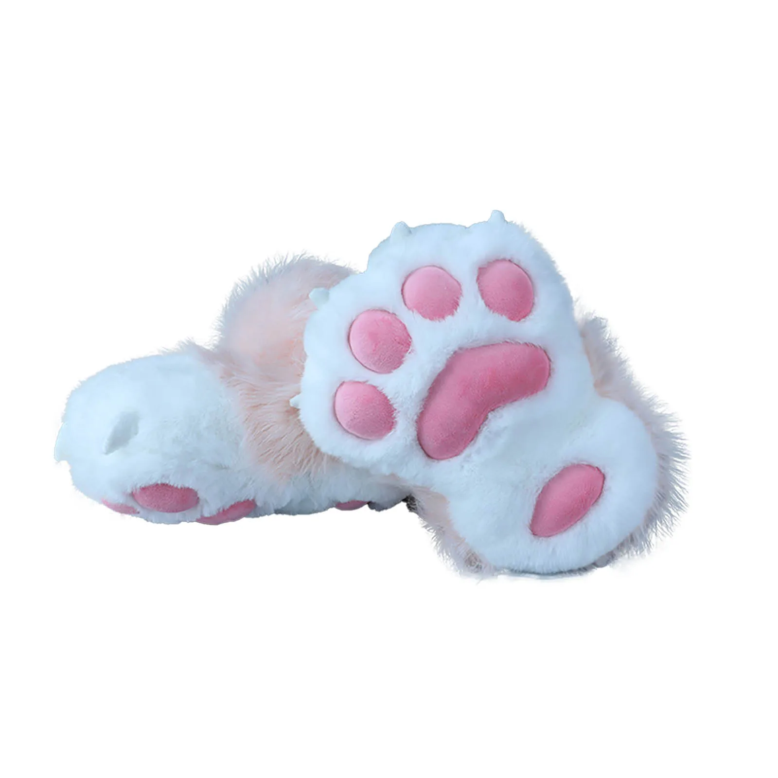 Unisex Cute Funny Cat Shoes Artificial Plush Fuzzy Handmade Animal Shoes Claw Socks Costume Accessories Props for Cosplay