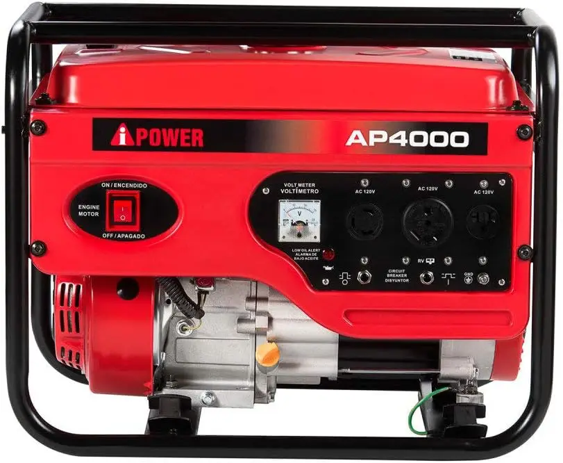 AP4000 4000-Watt Gasoline Powered Manual Start Generator 4000Watt A TT-30R RV Socket Is Built in For Easy Use While Traveling