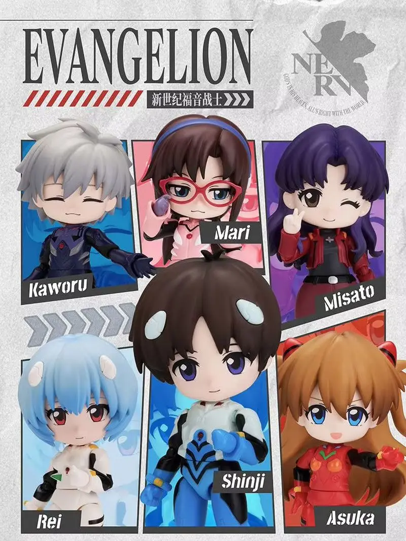 

New Hot Blokees Eva Evangelion Blind Box Asuka Rei Mari Kaworu Misato Shinji Action Figures Assembled Models Mystery Box Gift