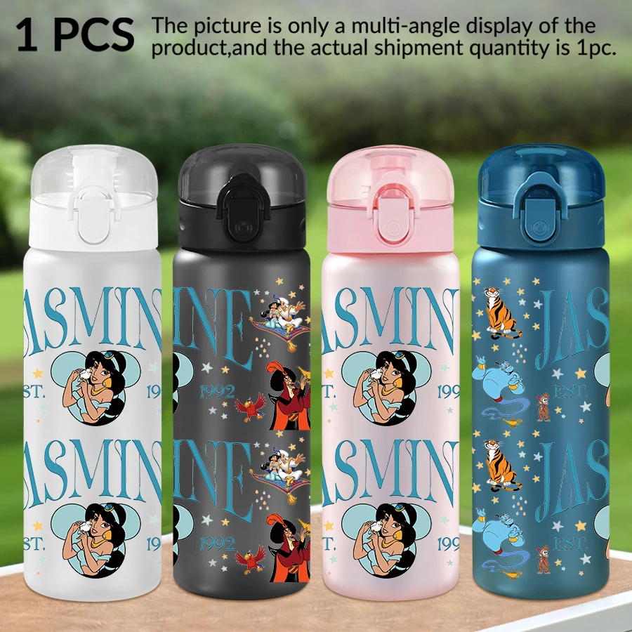 

1Pc Disney Princess Jasmine search banner pattern 26oz plastic water bottle outdoor sports water cup birthday/homecoming gift
