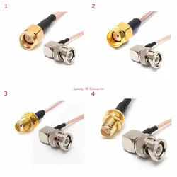 Q9 BNC Cable RG316 BNC To SMA Female Male Right Angle Connector Adapter for Pigtail Jumper Extension RG316 Low Loss 50Ohm Copper