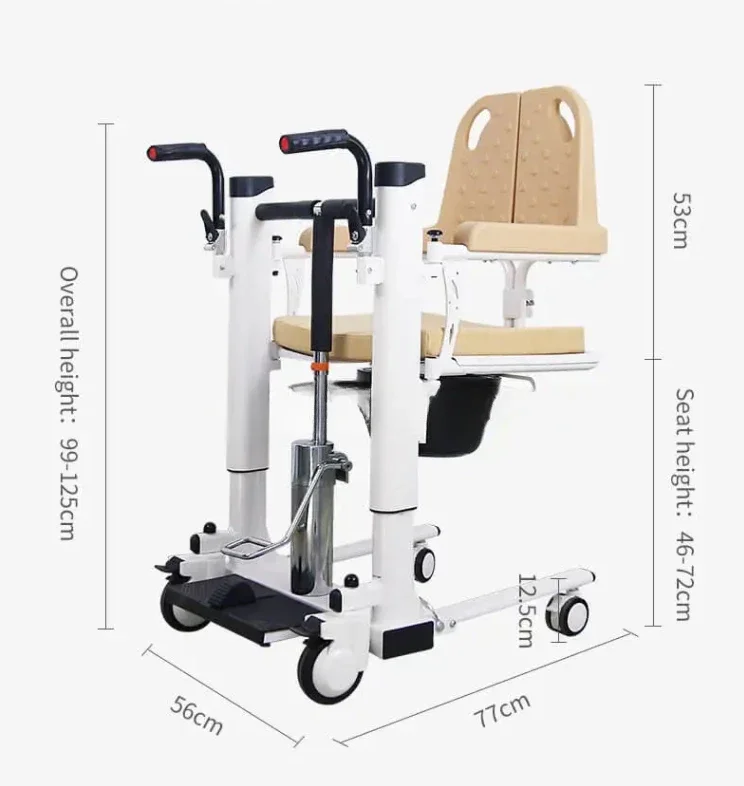 hydraulic Medical Portable Electric Hydraulic Toilet Wheelchair Move Elderly Patient Nursing Transfer Lift Commode Chair