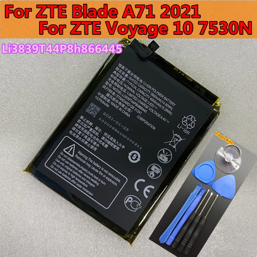 New 4000mAh Li3839T44P8h866445 High Quality Battery for ZTE Blade A71 2021 / Voyage 10 7530N Mobile Phone