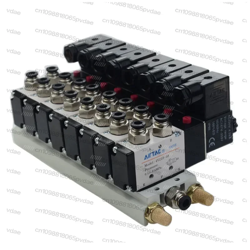 Tool Parts Solenoid Valve Multi-way Combination 4V210-08 Manifold Stations With Fittings 5 port 2 position Solenoid Valves