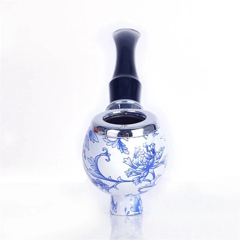 China Style Ceramics Pipes Chimney Smoking Pipe Mouthpiece Cigarette Herb Tobacco Pipe Cigar Narguile Grinder Smoke