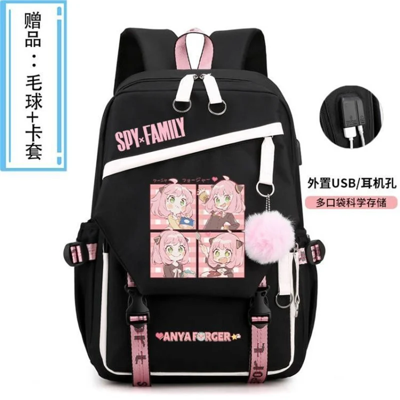 

Семья шпиона, рюкзак, С USB-портом, дышащая сетка, 29 × 44 × 15 см, черная, розовая, синяя, желтая, семейство Spy x, школьные ранцы для подростков, ранцы для мальчиков и девочек