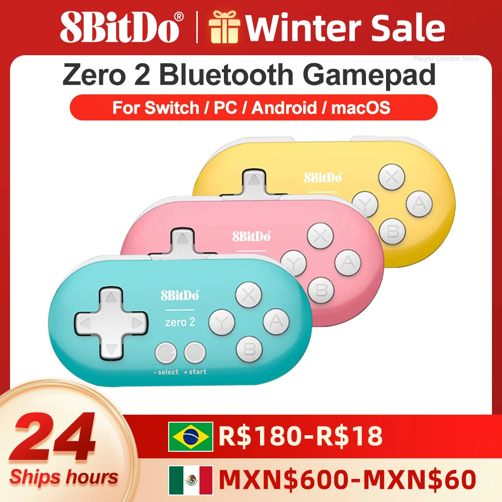 8BitDo Gamepads PC Zero 2 Bluetooth for Nintendo Switch Controller Gaming Controle Steam Windows 7 8 10 11 Android Raspberry Pi