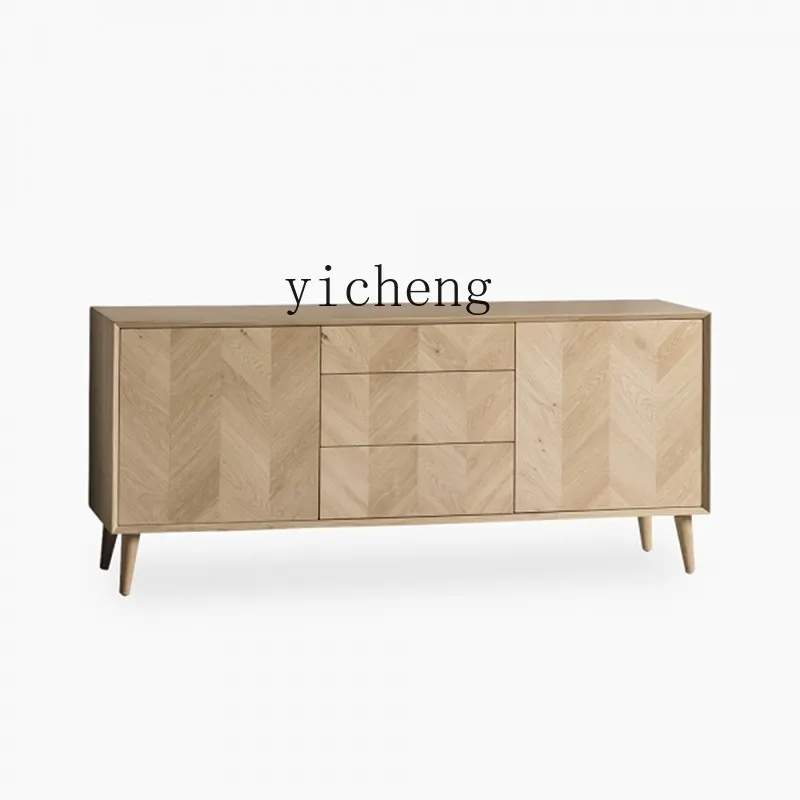 ZC Sideboard Cabinet Modern Minimalist Oak Home Integrated Wall Cabinet Multi-Functional Cabinet