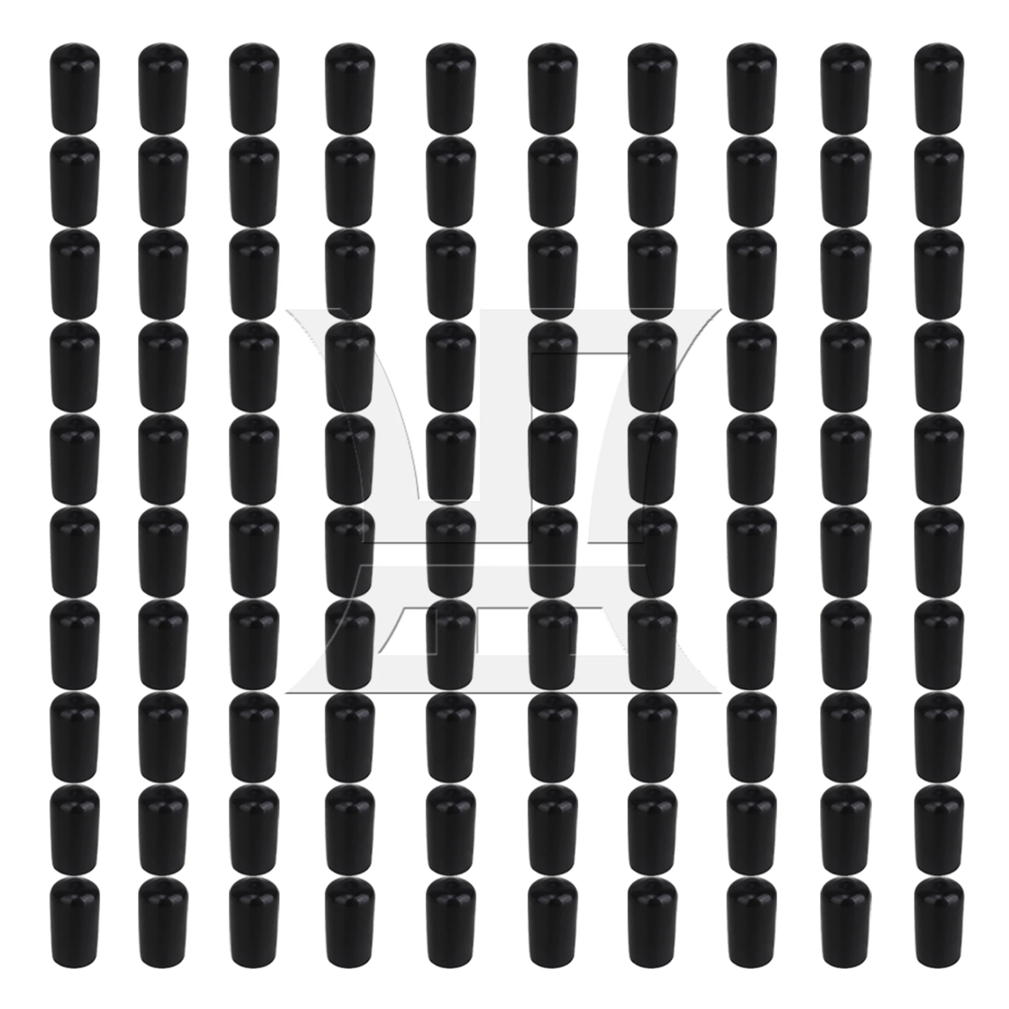 

12mm Dia Black Soft Rubber Screw Thread Conservator Cover Vinyl Round Hose Finisher Pipe Stop Protec