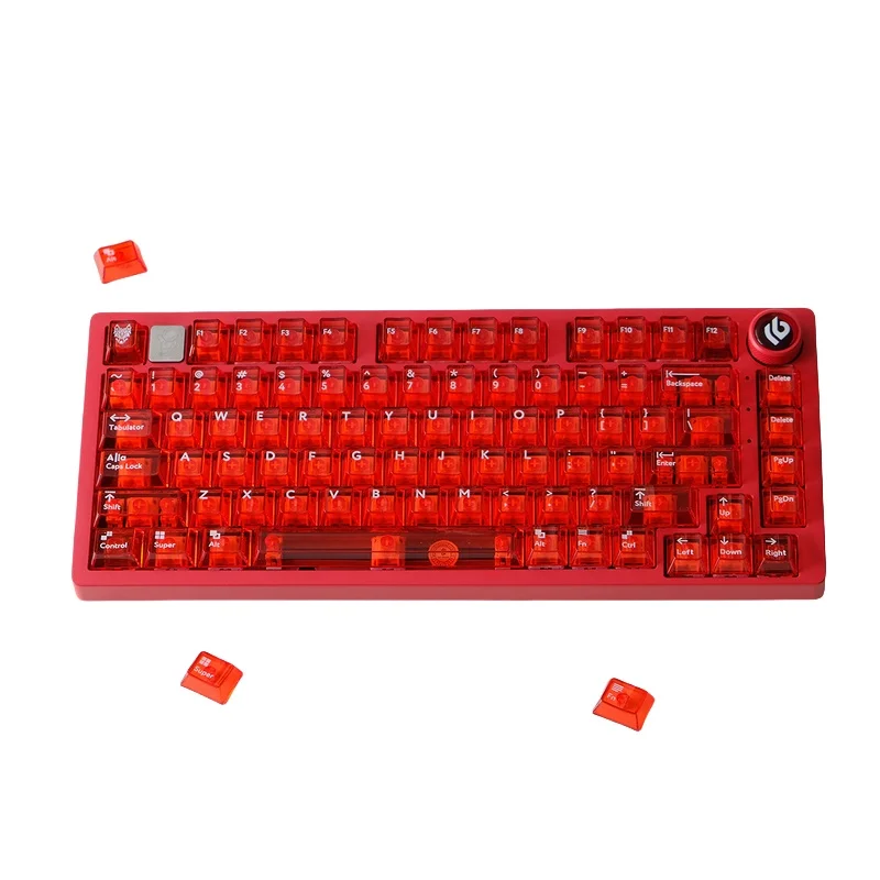 Imagem -05 - Aifei-keycap Teclado Mecânico Transparente Vermelho Altura de Fábrica Compatível Design Ergonômico 61 75 87 Chaves Feito de Material para pc