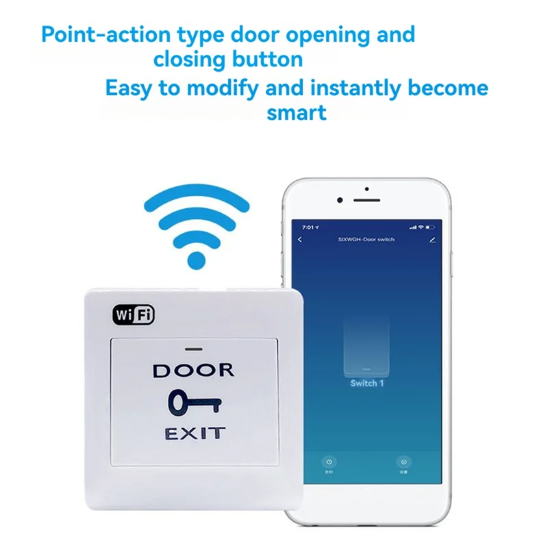 Wireless Release Push Switch Tuya Smart Life Wifi For Door Exit Button Voice Control Remote For Door-Opening For Door Lock