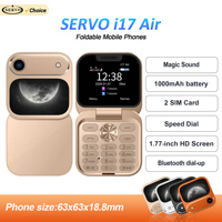 SERVO i17 Air Mini Foldable Mobile Phone Dual SIM Card Speed Dial Magic Voice Blacklist FM Radio MP4 Player Small Flip Cellphone