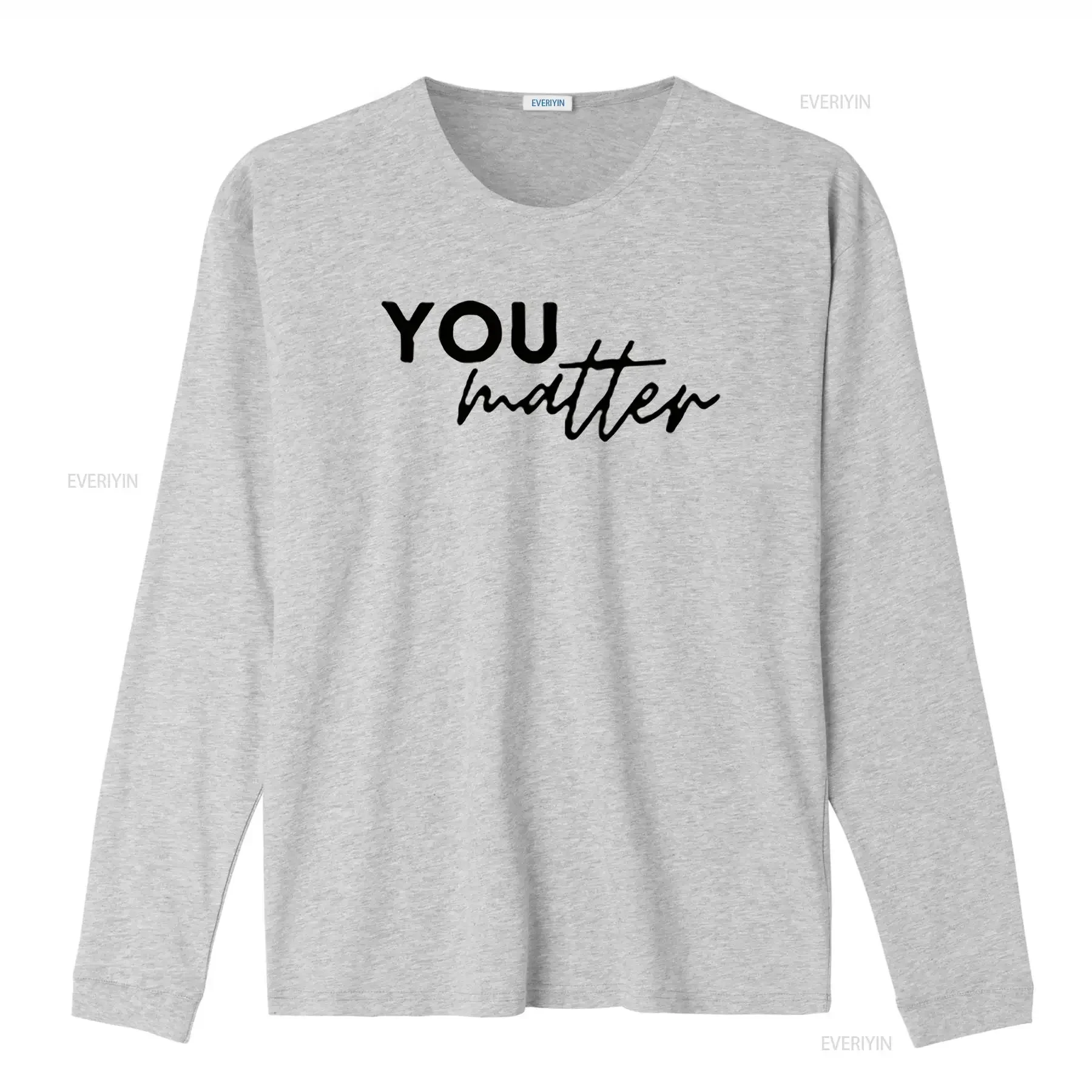 تي شيرت You Matter للصحة العقلية ملهم للسيدات أسود كبير عتيق مصمم ملابس قابلة للتنفس وناعمة ومتعددة الاستخدامات