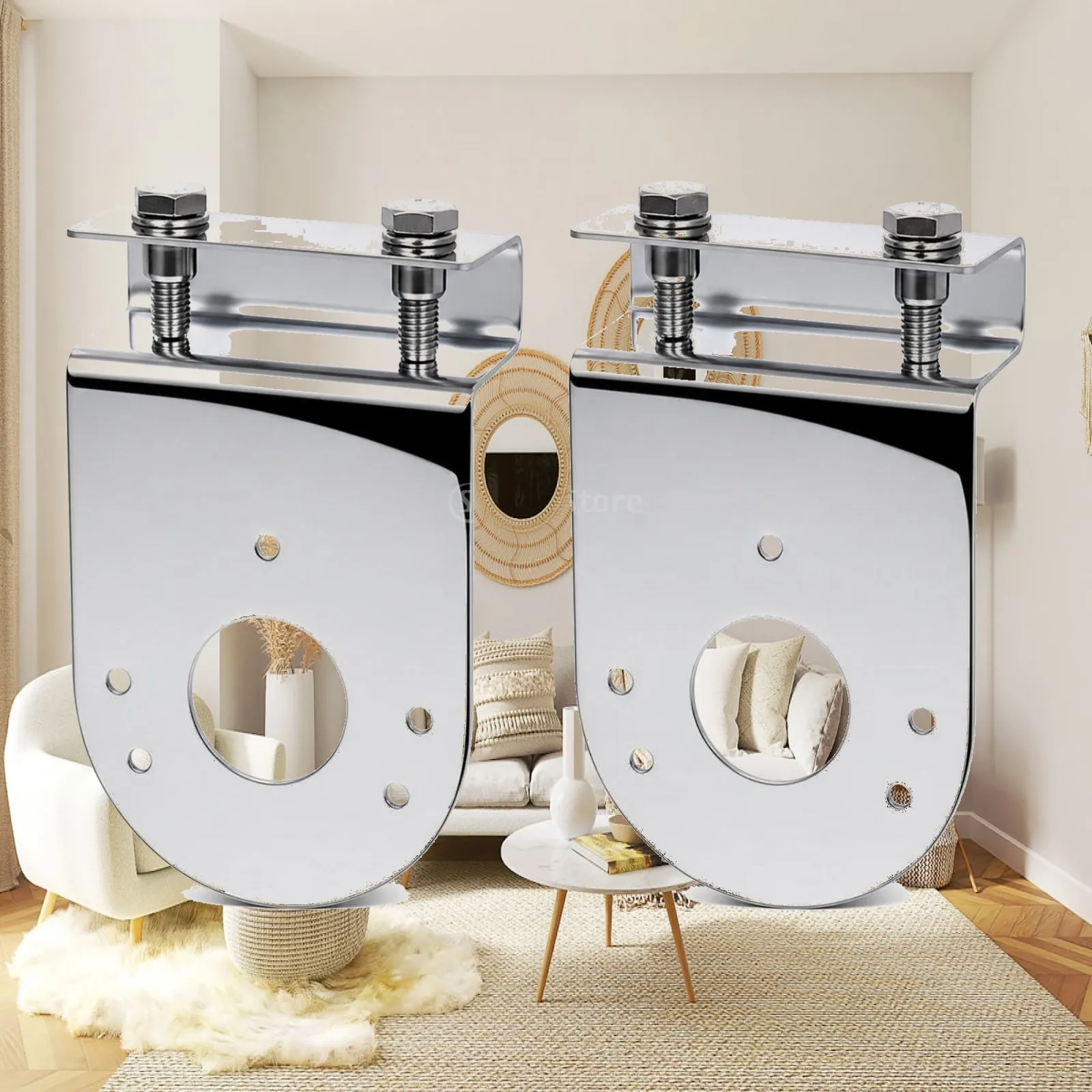 2 Pieces Watermelon Light Bracket Stainless Steel Bracket with Clamp Hardware Heavy-Duty Universal for Truckers, Trucks
