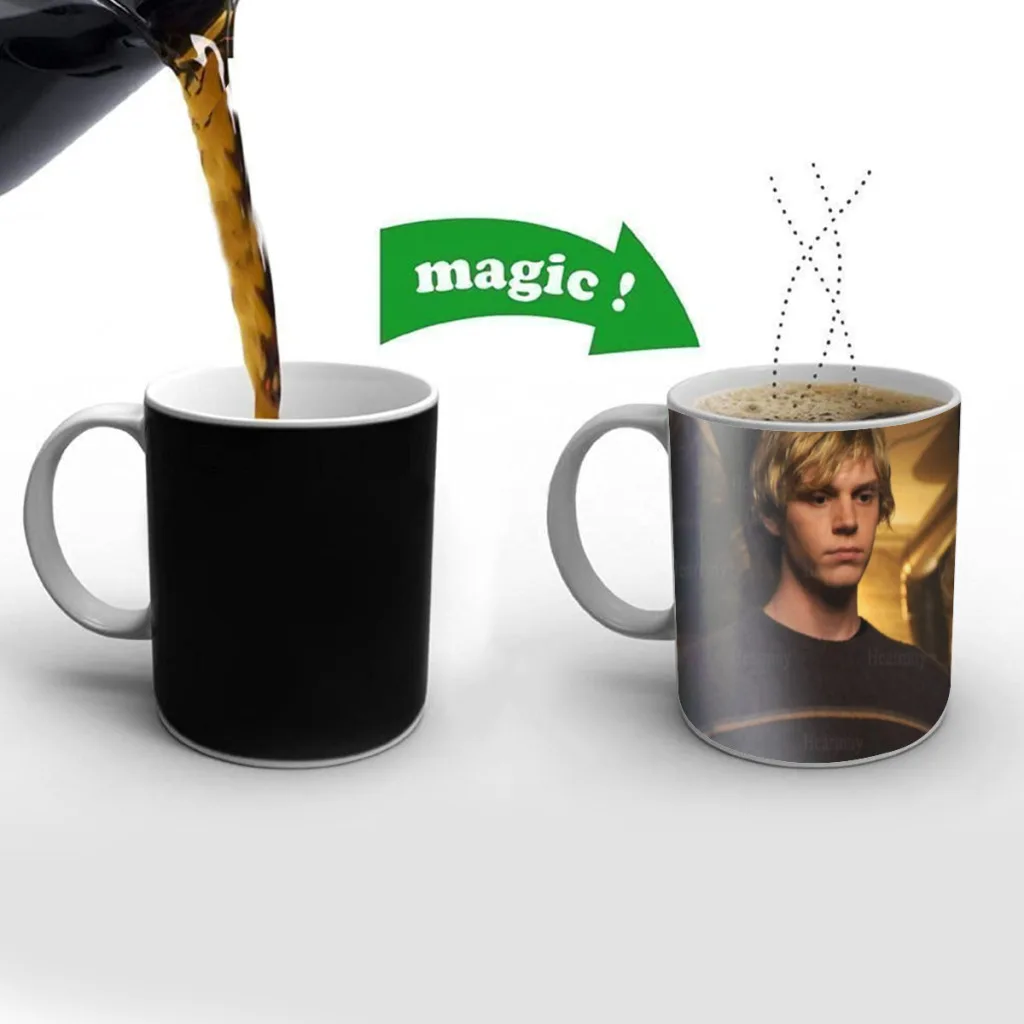 New-Evan-Peters-One Piece Coffee Mugs And Mug Creative Color Change Tea Cup Ceramic Milk Cups Novelty Gifts