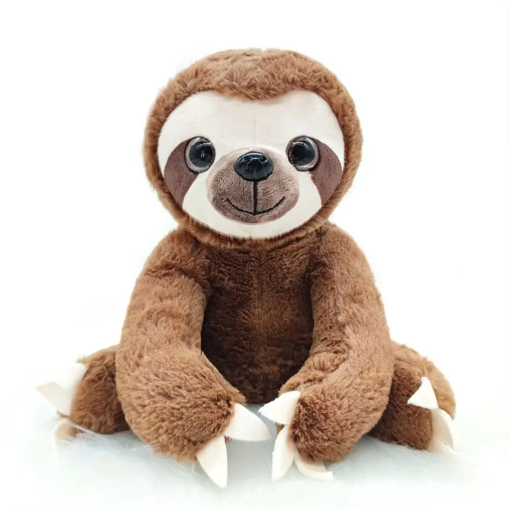 

For Friends Big Eyes Sloth Plush Toy Stuffed Animals Brown Grey Stuffed Sloth Soft Comfort Cuddly Simulation Sloth Doll Kids Toy