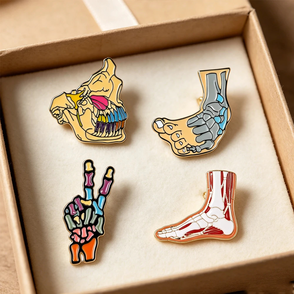 Human Anatomy Pin Head Foot Hand Colorful Enamel Pins For Anatomy Study Gift For Medical Students And Healthcare Workers
